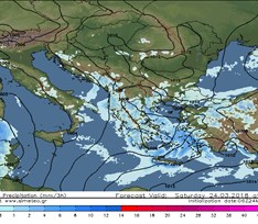 Πρόγνωση καιρού - Σάββατο, 24 Μαρτίου 2018