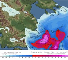 Έντονες βροχοπτώσεις στην ανατολική Ελλάδα